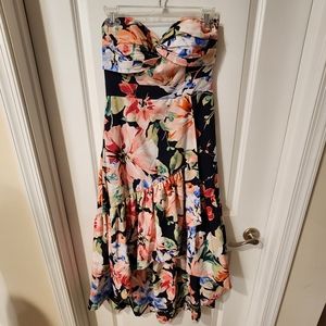 Eliza J high low strapless stunning floral dress size 2